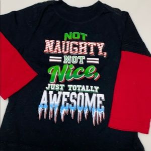 Christmas shirt, black and red